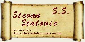 Stevan Stalović vizit kartica